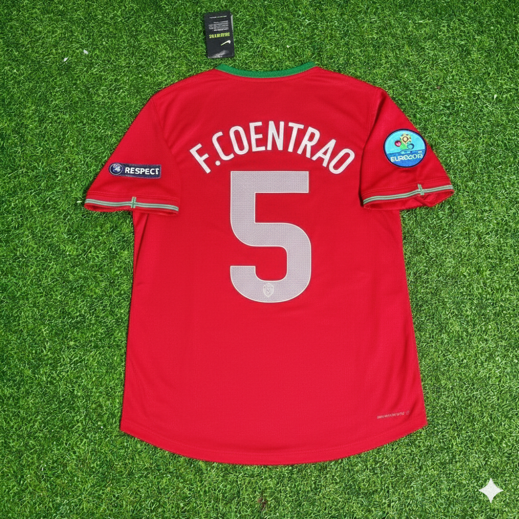Fabio Coentrao Portugal Euro 2012 Red Retro Football Jersey Kit
