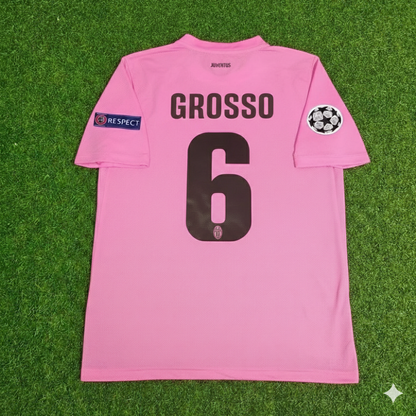 Fabio Grosso Juventus Pink 2012 2013 Season Retro Jersey Soccer Shirt