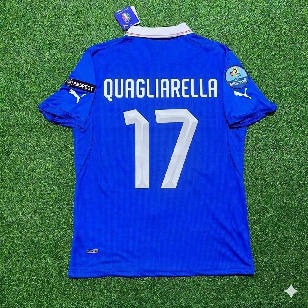 Fabio Quagliarella 17- Italy Euro 2012 Retro Home Jersey