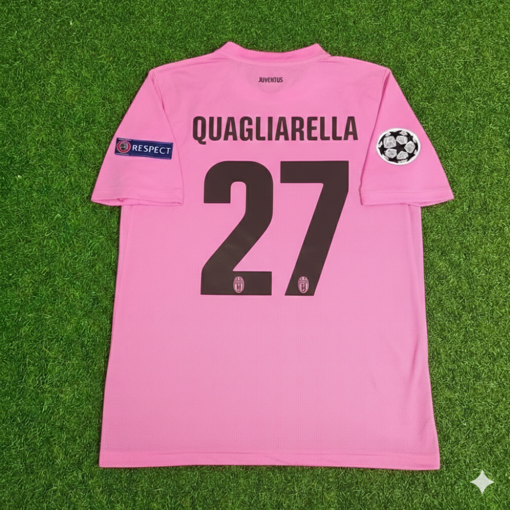 Fabio Quagliarella Juventus Pink 2012 2013 Season Retro Jersey Soccer Shirt