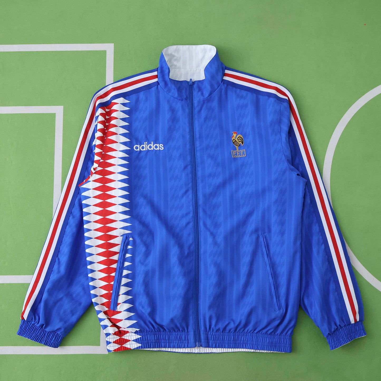 France Blue 1994 Retro Both Sides Windbreaker