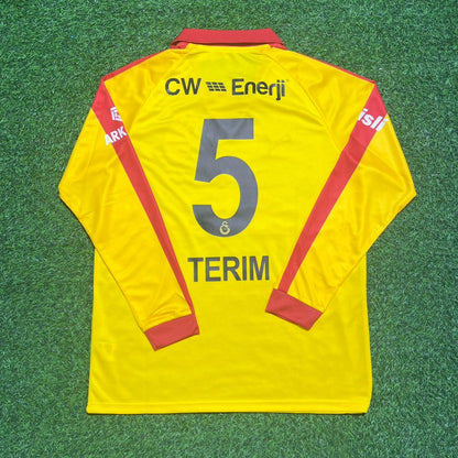Fatih Terim Galatasaray Legendary Vintage Yellow Long Sleeve Football Jersey