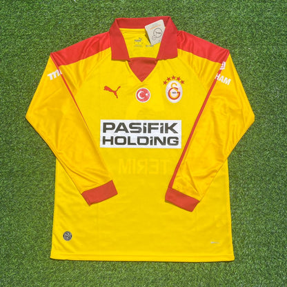 Fatih Terim Galatasaray Legendary Vintage Yellow Long Sleeve Football Jersey