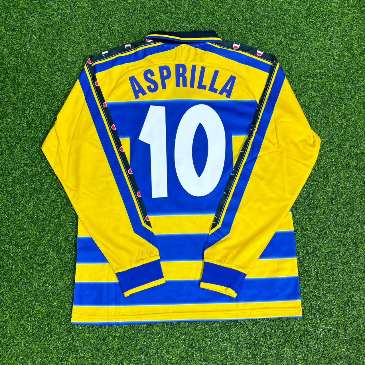 Faustino Asprilla Parma 1999/2000 Retro Long Sleeve Football Jersey Kit
