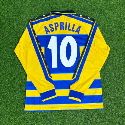 Faustino Asprilla Parma 1999/2000 Retro Long Sleeve Football Jersey Kit
