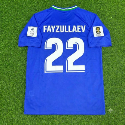 Abbosbek Fayzullaev Uzbekistan 2026 World Cup Blue Football Jersey