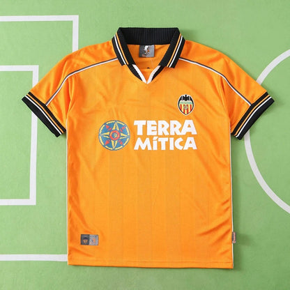 Valencia CF 1999 2000 Orange Retro Jersey Camiseta Soccer Shirt