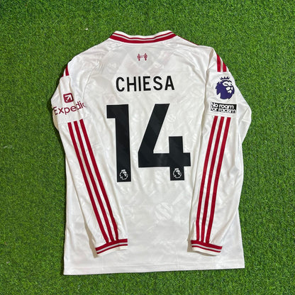 Federico Chiesa Liverpool 2027 New Season Long Sleeve Away White Football Jersey Kit