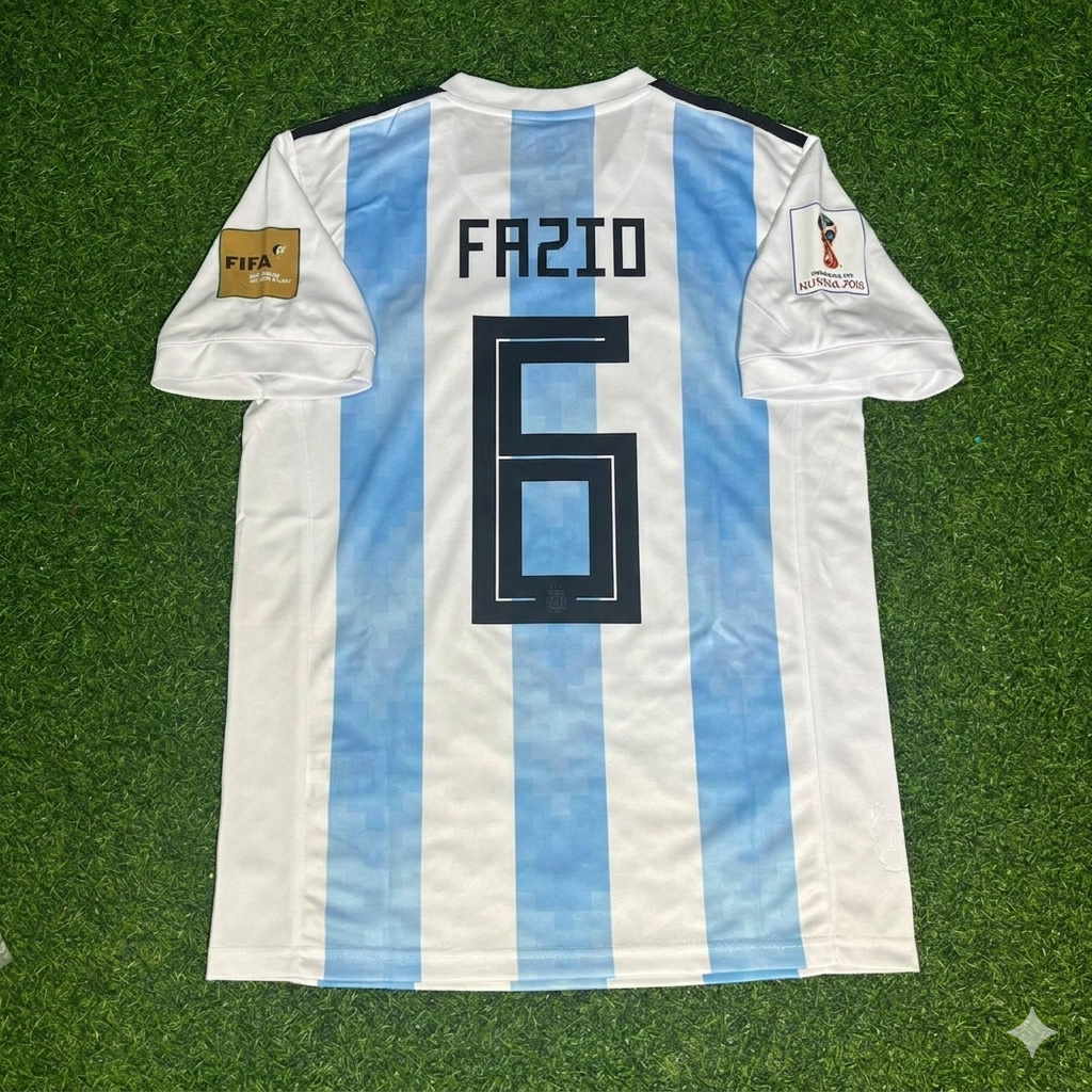 Federico Fazio #6 Argentina 2018 World Cup Home Retro Jersey
