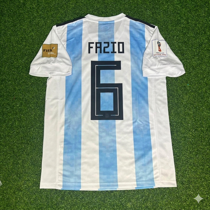 Federico Fazio #6 Argentina 2018 World Cup Home Retro Jersey