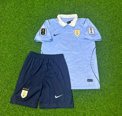 Federico Valverde #8 Kids Uruguay 2026 World Cup Home Sky Blue Football Jersey