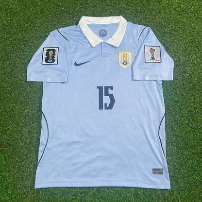 Federico Valverde #15 Kids Uruguay 2026 World Cup Home Sky Blue Football Jersey