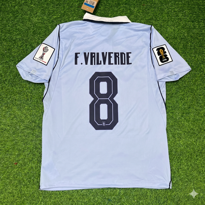 Federico Valverde #8 Uruguay 2026 World Cup Home Sky Blue Jersey