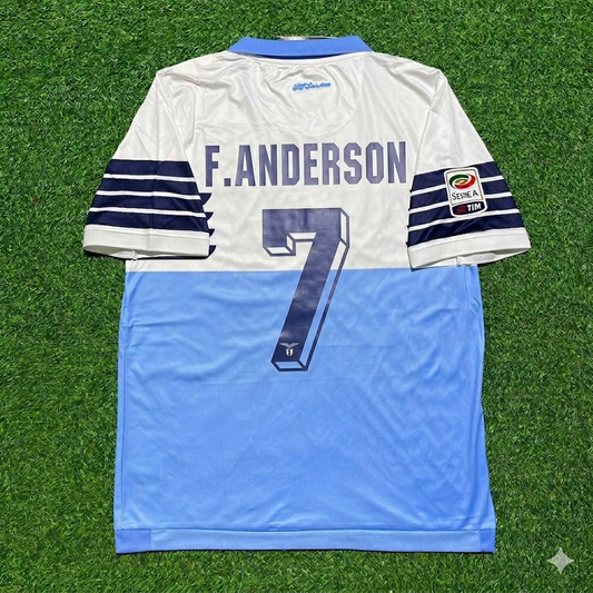 Felipe Anderson #7 Lazio White Blue Retro Home Football Jersey