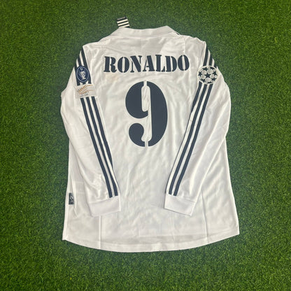 Fenômeno Ronaldo Nazário #R9 Real Madrid 2002 2003 Long Sleeve Home Jersey