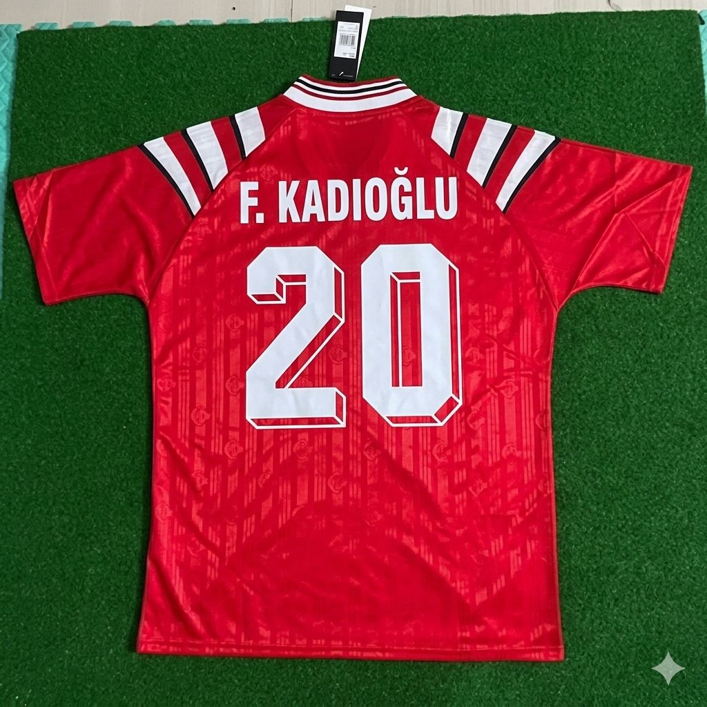 Ferdi Kadioglu Türkiye Turkey Red Nostalgic Retro Football Jersey