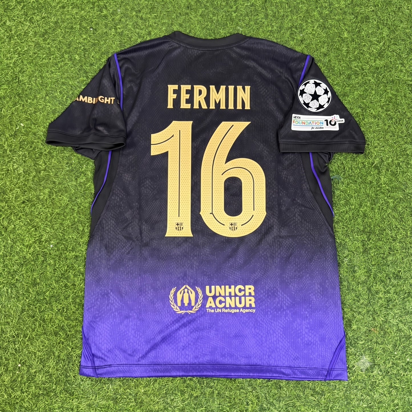 Fermin Lopez #16 Barcelona 2027 Champions League Patch New Season Away Jersey Trikot Maillot Soccer Shirt