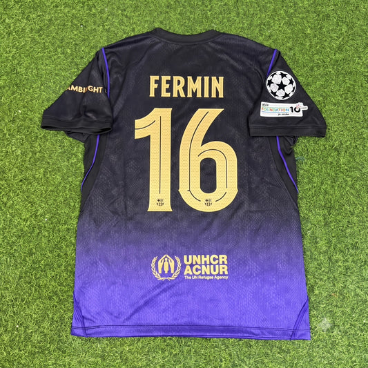 Fermin Lopez #16 Barcelona 2027 Champions League Patch New Season Away Jersey Trikot Maillot Soccer Shirt