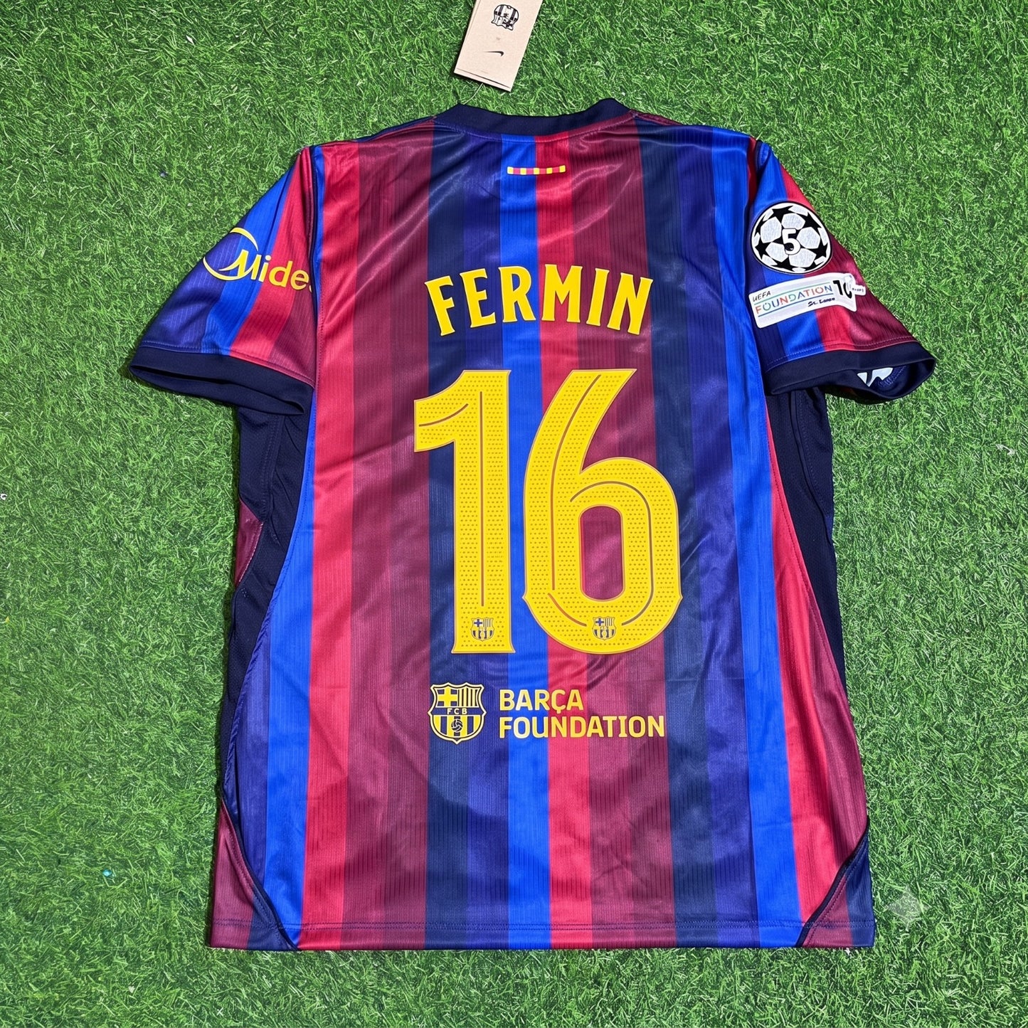 Fermin Lopez #16 Barcelona 2027 New Season Champions League Patch Home Jersey Trikot Maillot Soccer Shirt