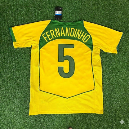 Fernandinho 5– Brazil Retro Kit Jersey – | Trikot | Maillot Soccer Shirt