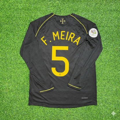 Fernando Meira Portugal 2006 World Cup Long Sleeve Black Retro Football Jersey