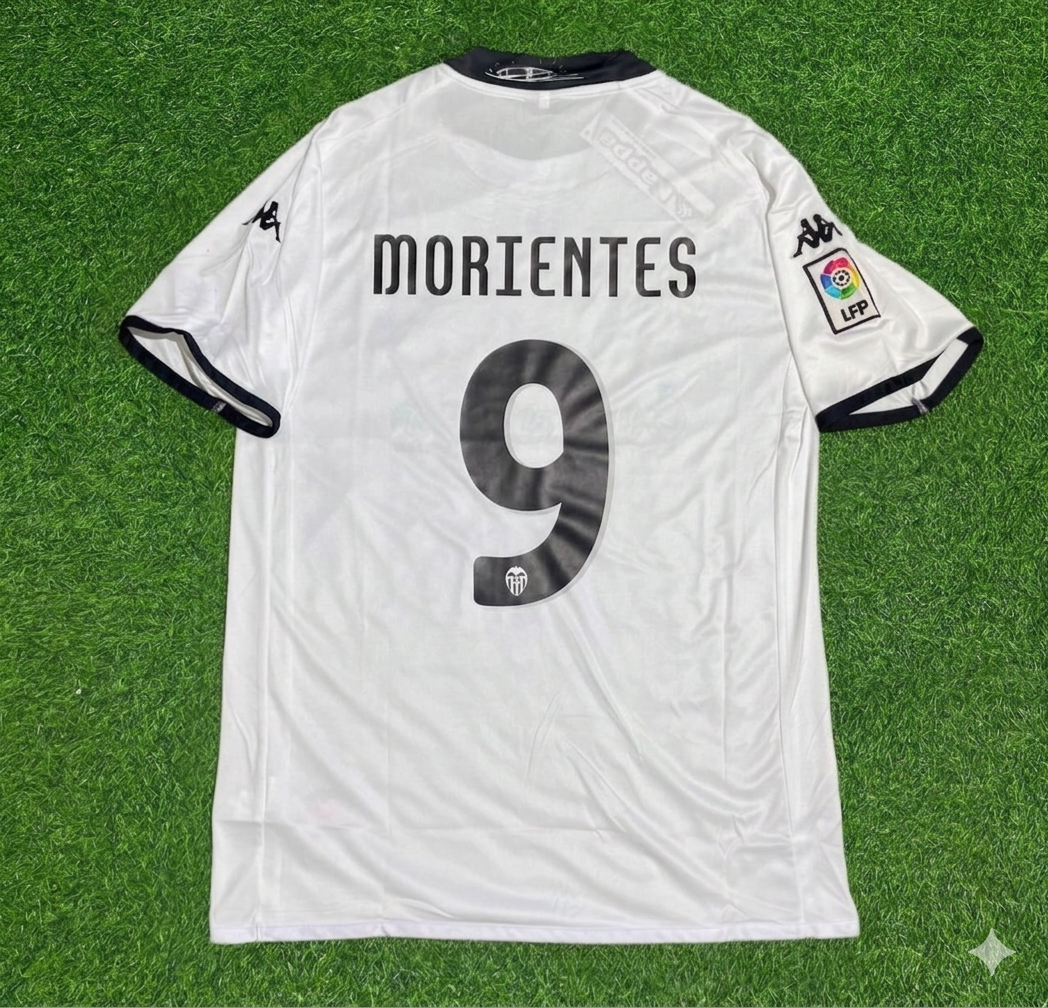 Fernando Morientes #9 Valencia White Retro Football Jersey