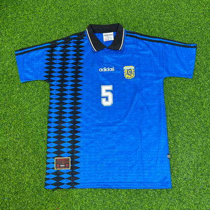 Fernando Redondo Argentina 1994 Season Away Blue Retro Jersey Trikot Soccer Shirt