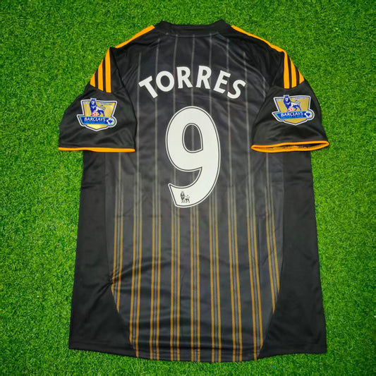 Fernando Torres Chelsea 2010-2011 Black Orange Away Retro Football Jersey