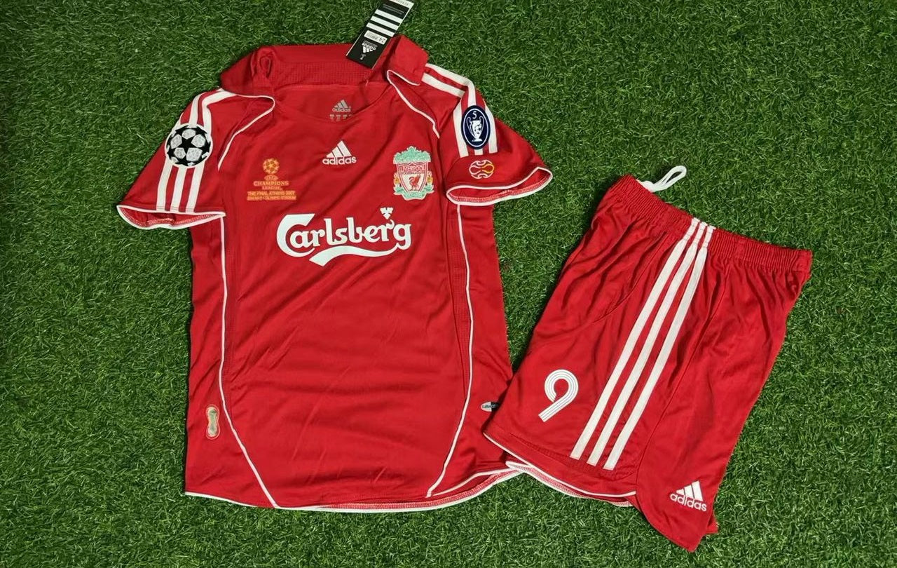Fernando Torres Liverpool 2006 2007 Red Kids Football Jersey Kit