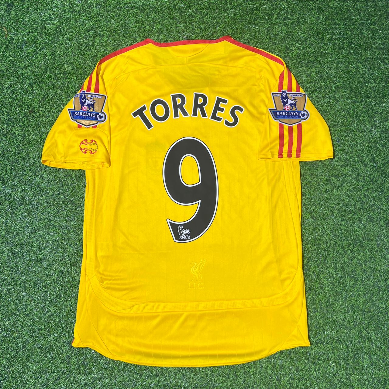 Fernando Torres Liverpool 2006/2007 Yellow Retro Football Jersey Kit
