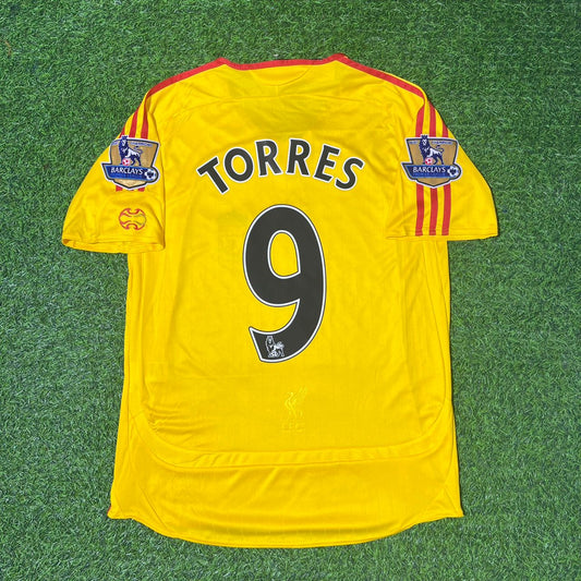 Fernando Torres Liverpool 2006/2007 Yellow Retro Football Jersey Kit
