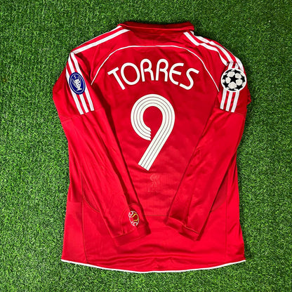 Fernando Torres 9 – Liverpool 2007 Athens Champions League Final Retro Kit Jersey Trikot Maillot Soccer Shirt