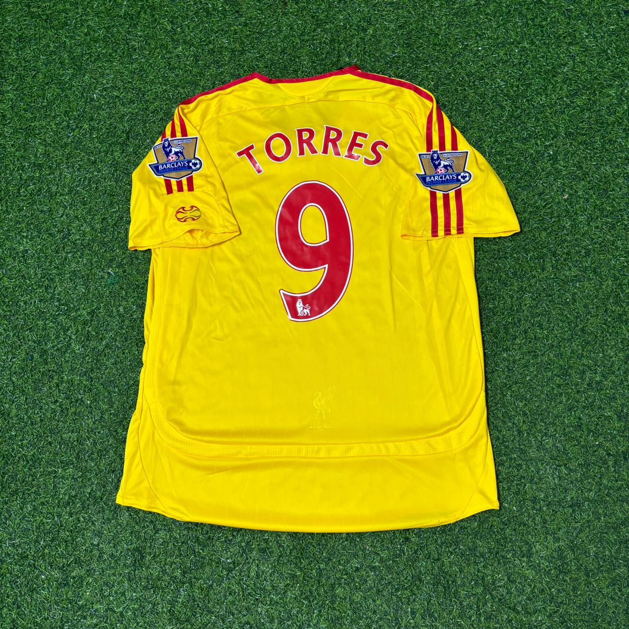 Fernando Torres Liverpool 2007 Yellow Retro Football Jersey Kit