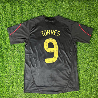 Fernando Torres 9 – Liverpool 2009-10 Black Retro Kit Jersey – | Trikot | Maillot Soccer Shirt