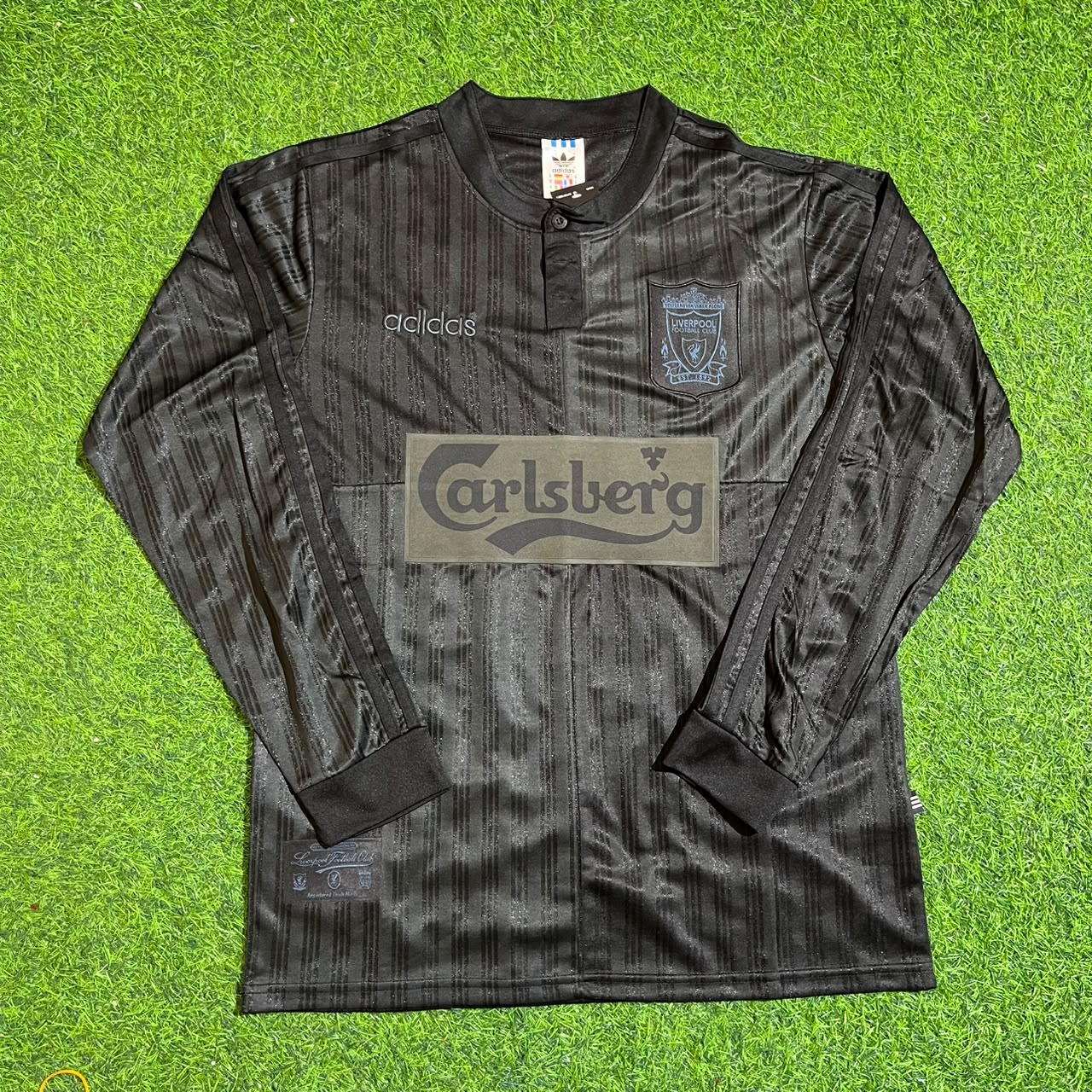 Fernando Torres Liverpool Black Long Sleeve Retro Kit Jersey Trikot Maillot