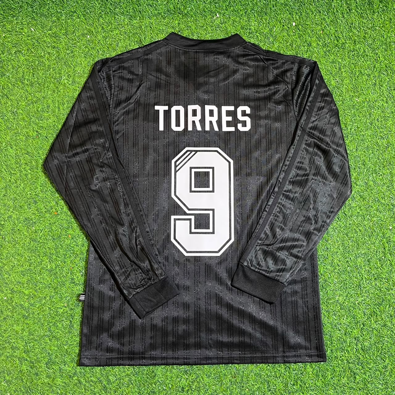 Fernando Torres Liverpool Black Long Sleeve Retro Kit Jersey Trikot Maillot