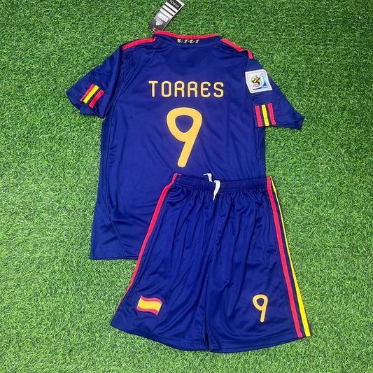 Fernando Torres Spain 2010 World Cup Final Kids Retro Football Jersey