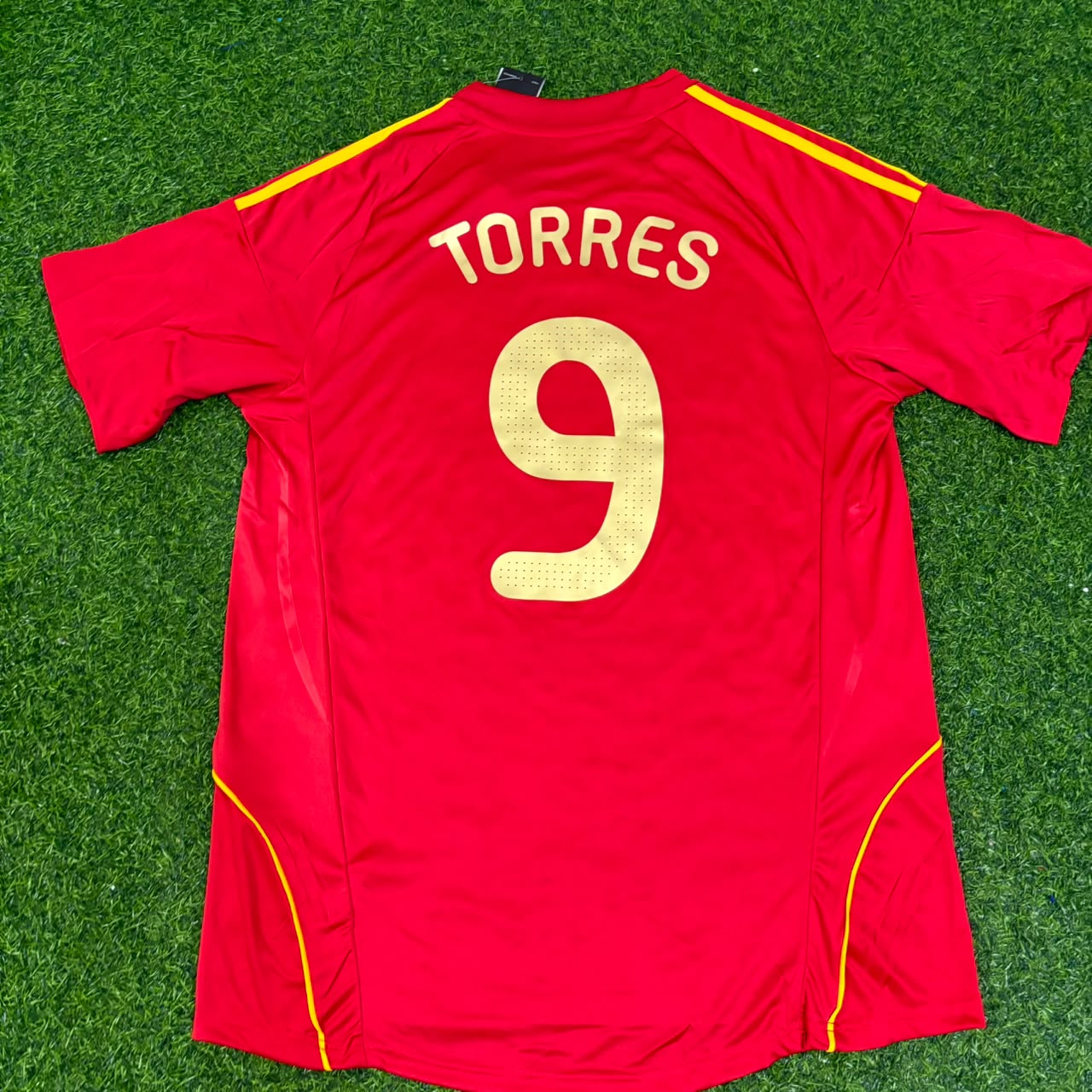 Fernando Torres #9 Spain EURO 2008 Red Retro Football Jersey