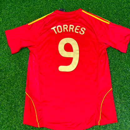 Fernando Torres #9 Spain EURO 2008 Red Retro Football Jersey