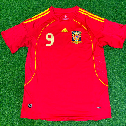 Fernando Torres #9 Spain EURO 2008 Red Retro Football Jersey