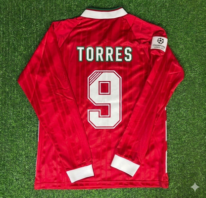 Fernando Torres Liverpool Long Sleeve Retro Kit Jersey Trikot Maillot Soccer Shirt