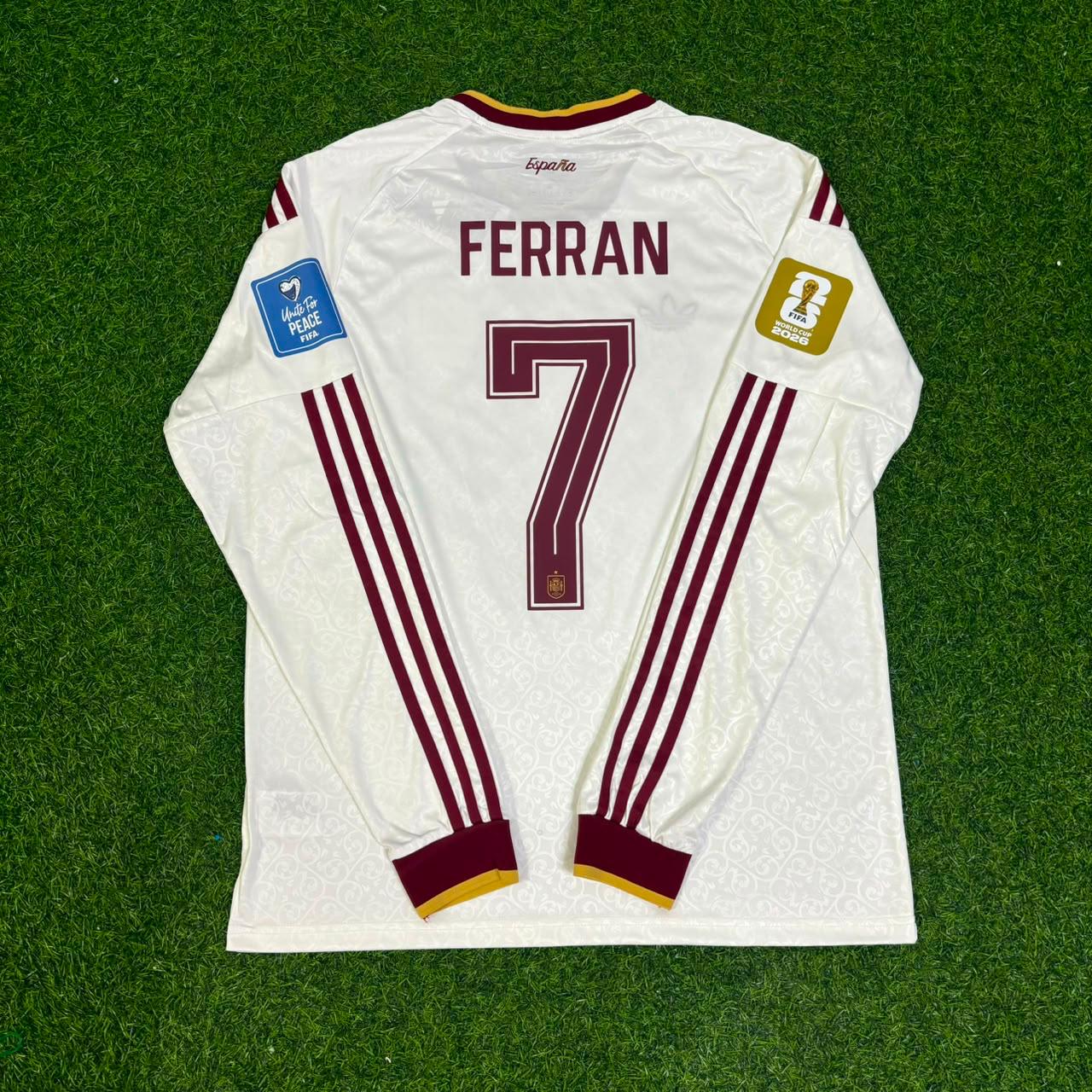 Ferrán Torres #7 Spain 2026 World Cup Away Long Sleeve Jersey Trikot Maillot