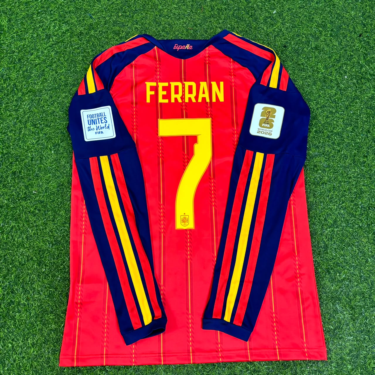 Ferran Torres #7 Spain 2026 World Cup Final Home Long Sleeve Football Jersey