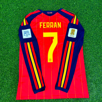 Ferran Torres #7 Spain 2026 World Cup Final Home Long Sleeve Football Jersey