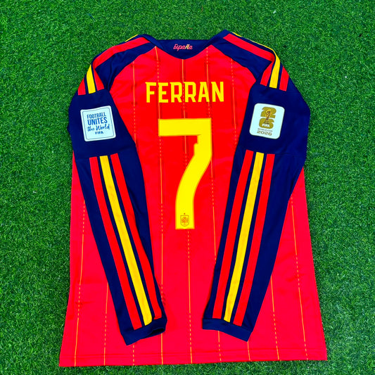 Ferran Torres #7 Spain 2026 World Cup Final Home Long Sleeve Football Jersey