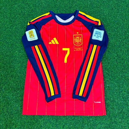 Ferran Torres #7 Spain 2026 World Cup Final Home Long Sleeve Football Jersey