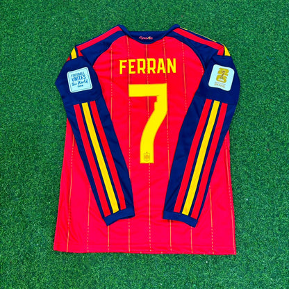 Ferran Torres #7 Spain 2026 World Cup Final Home Long Sleeve Football Jersey
