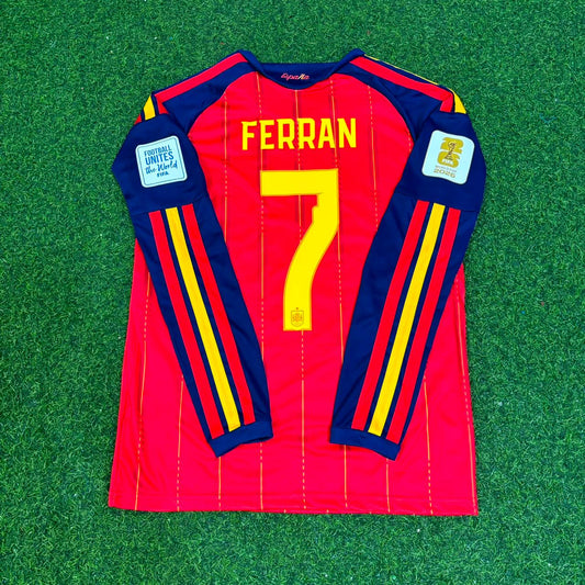 Ferran Torres #7 Spain 2026 World Cup Final Home Long Sleeve Football Jersey