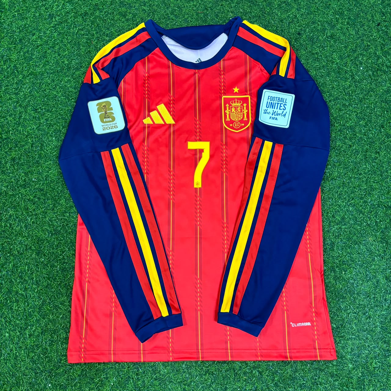 Ferran Torres #7 Spain 2026 World Cup Final Home Long Sleeve Football Jersey