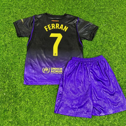 Ferran Torres #7 Barcelona 2027 New Season Away Kids Jersey Trikot Maillot Soccer Shirt
